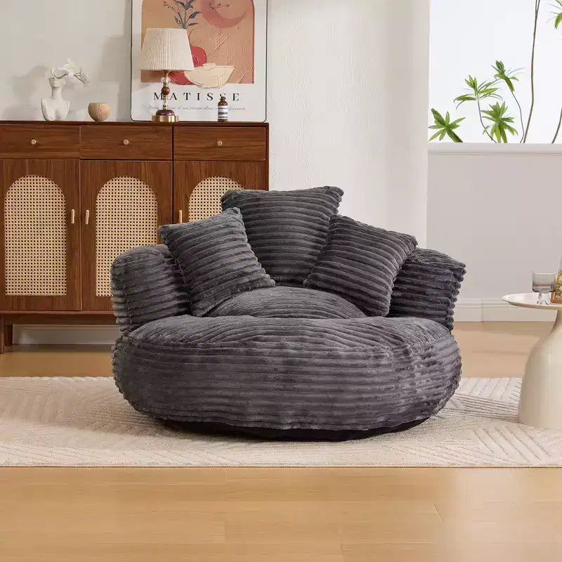 Sitzsacksofa für Erwachsene und Kinder, übergroßer Cord-Sitzsackstuhl mit 3 Kissen und Armlehne für Wohnzimmer und Schlafzimmer