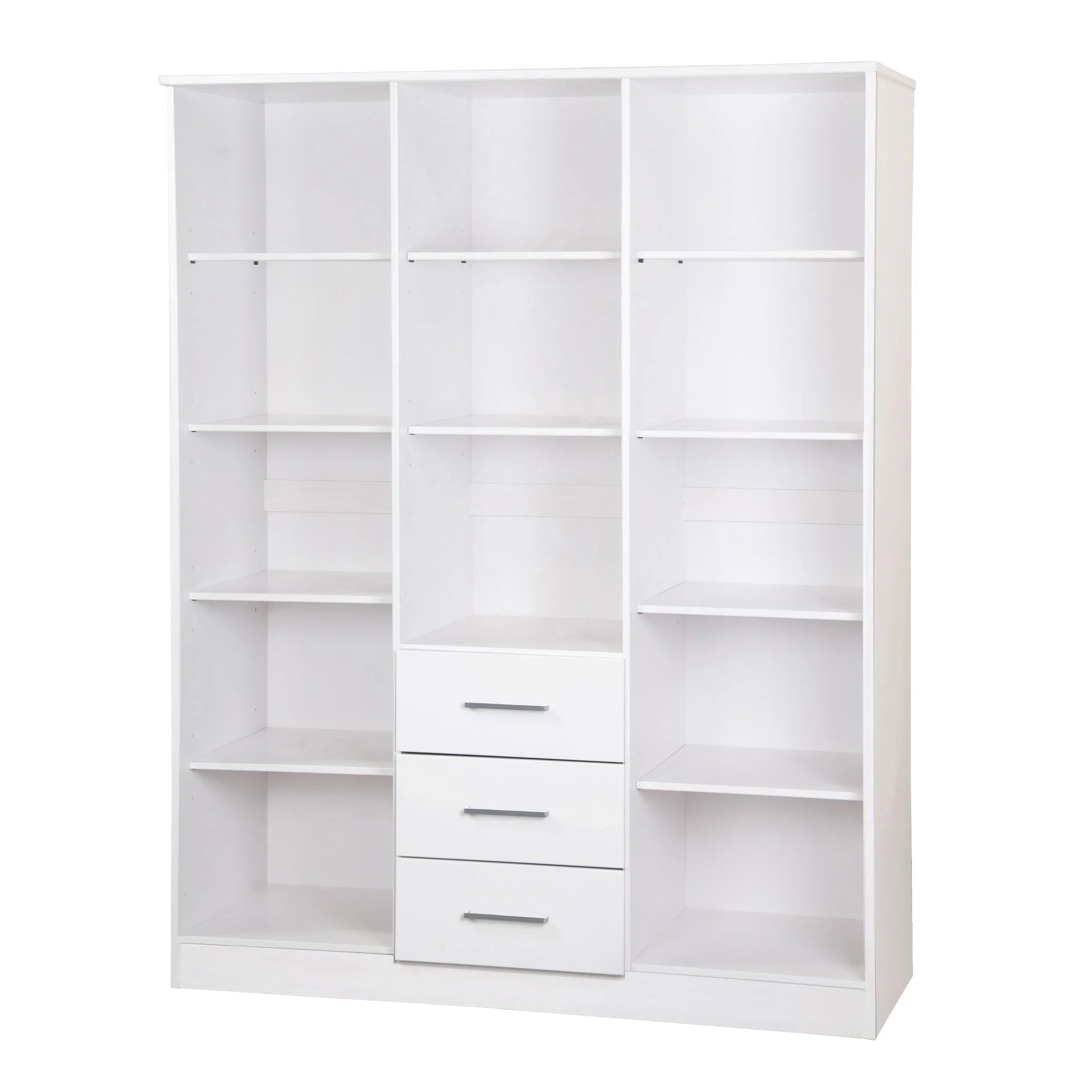 Palace Imports 100% Massivholz Cosmo 3-Türiger Kleiderschrank mit Massivholz- oder Spiegeltüren