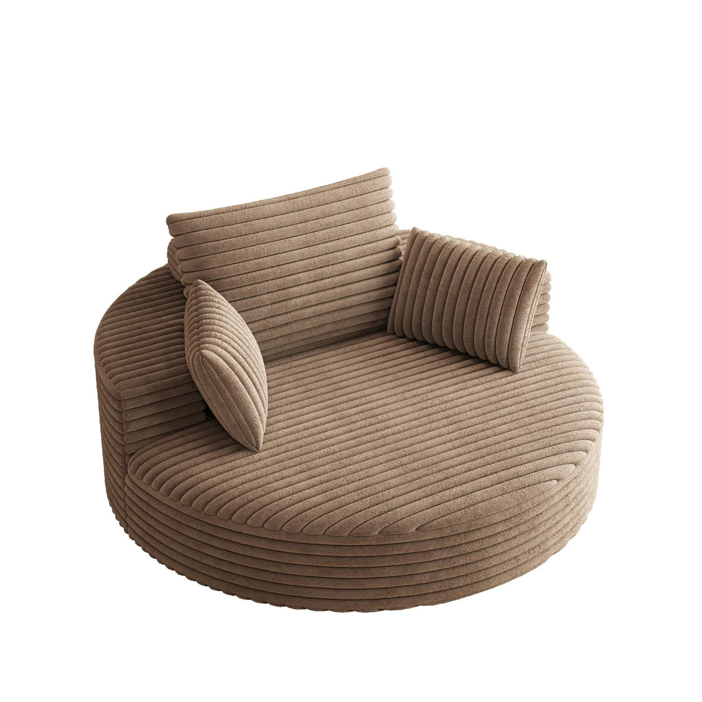 Einzelsessel aus Kord-Chenille-Schaumstoff, drehbar