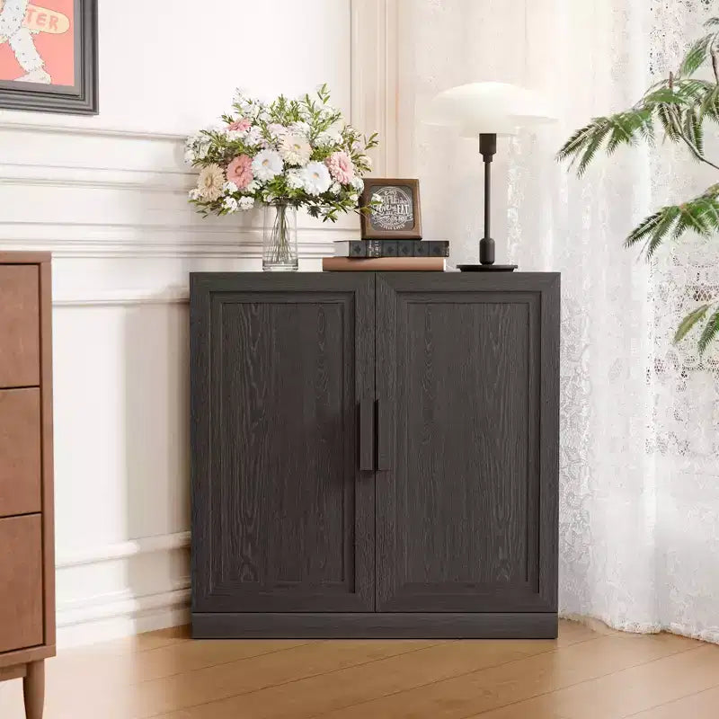 Dovelina Eckschrank mit verstellbaren Einlegeböden, Anrichte, Buffet, Weinschrank, Küchen- und Esszimmerschrank mit Holztüren – 31H x 31W, 36H x 31W