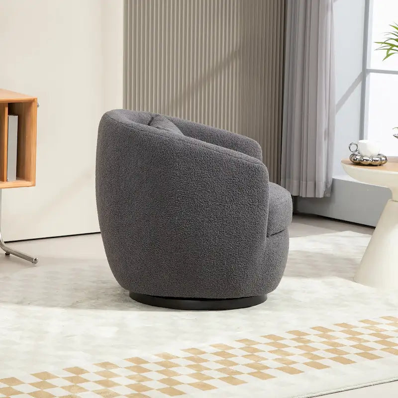 Gepolsterter drehbarer Fauteuil mit Stauraum, moderner Wohnzimmer-Sessel für Schlafzimmer/Büro/Lesebereiche