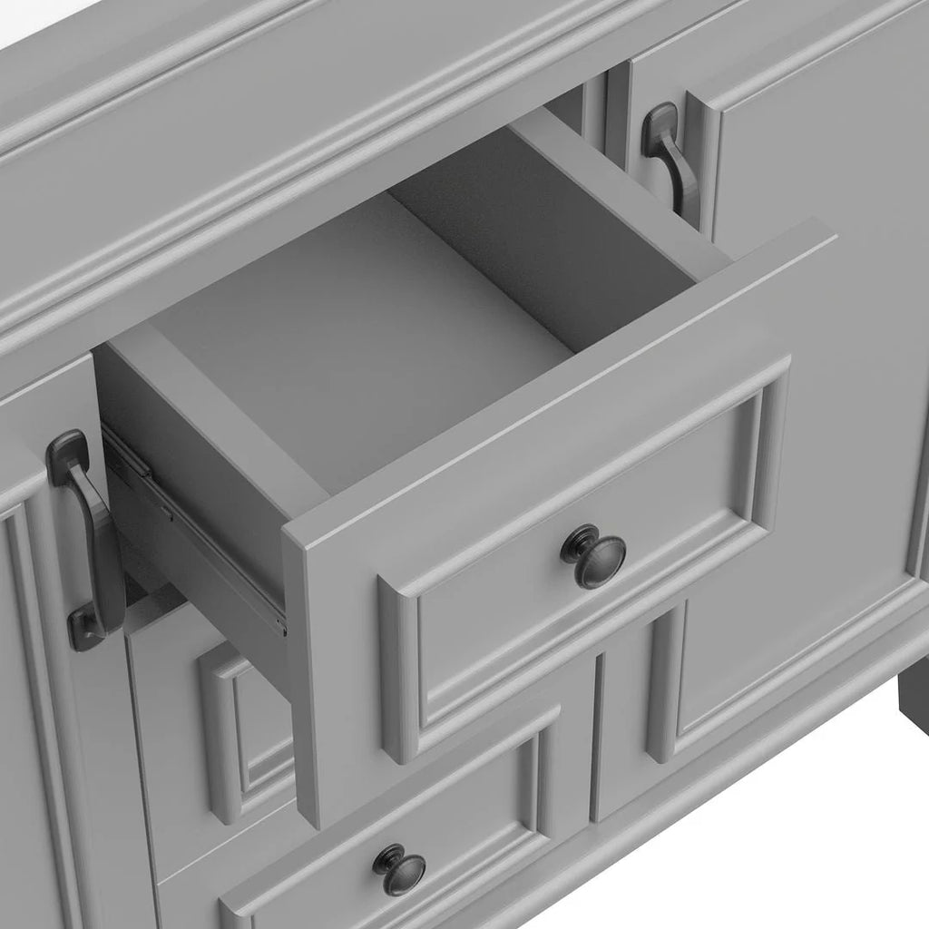 Moderner 36'' Badschrank mit Aufsatzwaschbecken und Spiegelschrank, 2 Türen und 2 Schubladen