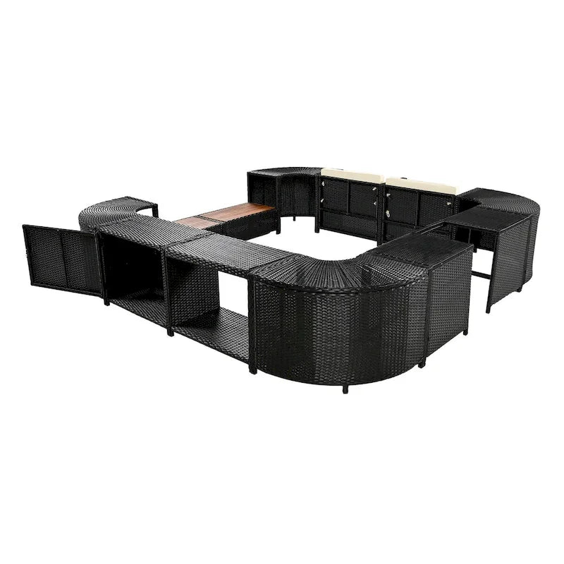 Spa-Umrandung Spa-Rahmen Quadratisches Outdoor-Rattan-Sofa-Set