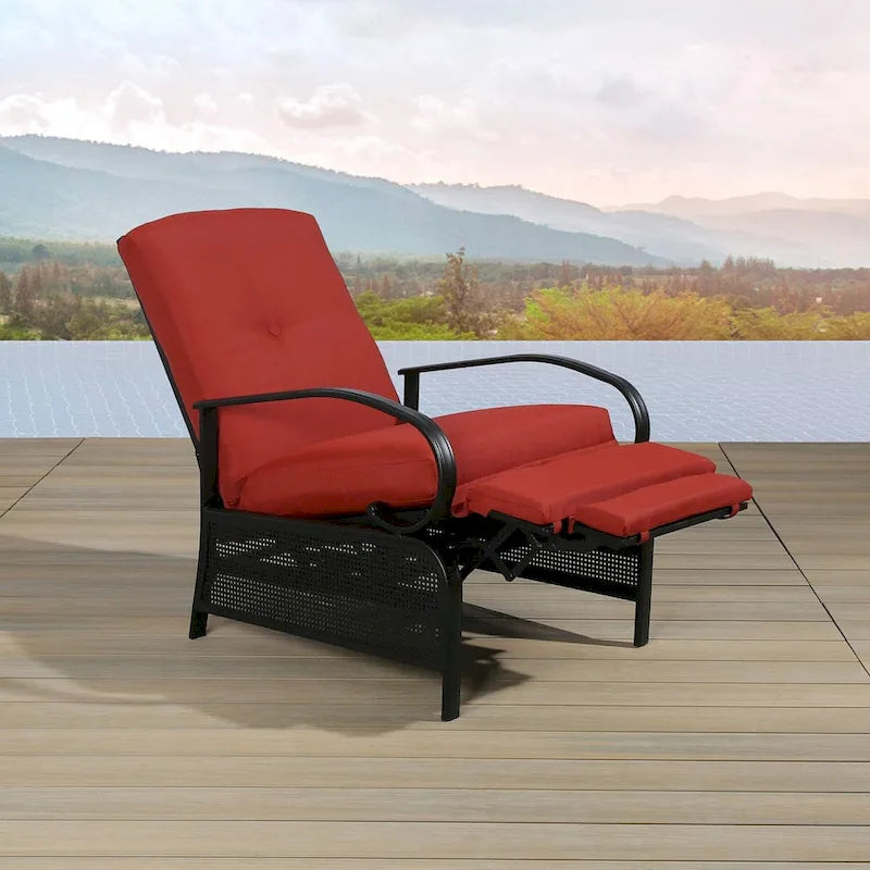 Verstellbarer Liegestuhl Lounge Sessel Gartenliege Sofa mit Kissen - 38 (T) x 26,5 (B) x 38,5 (H) ZOLL