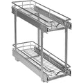 Auszugschrank-Organizer, 2 Etagen, strapazierfähiges Metall mit lebenslanger eingeschränkter Garantie – Rostfreies Chrom-Finish