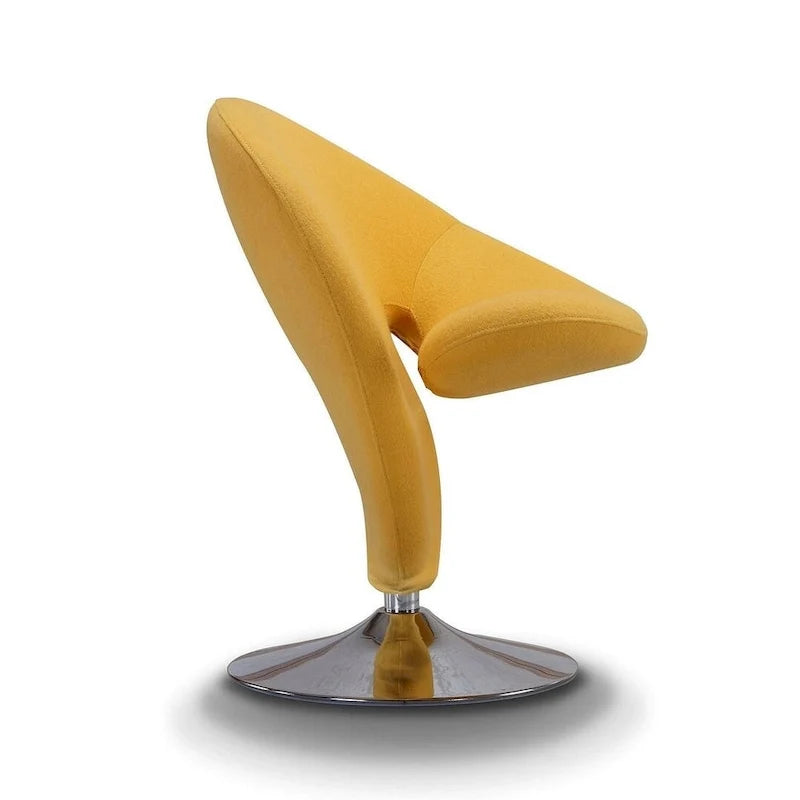 Manhattan Comfort Curl Akzentsessel mit Drehfunktion, Wollmischung und Chrom (2er-Set)