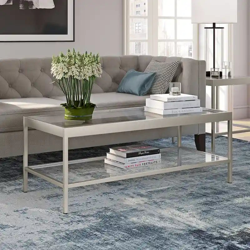 Alexis Couchtisch aus Metall und Glas