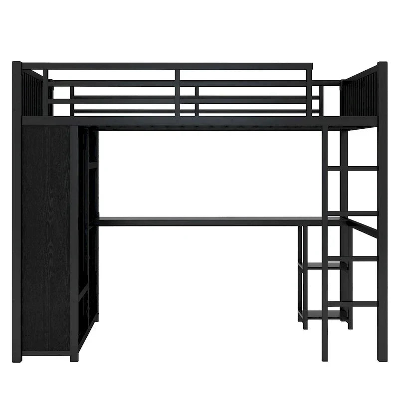 Doppelbettgestell (Extralang) mit integriertem Kleiderschrank