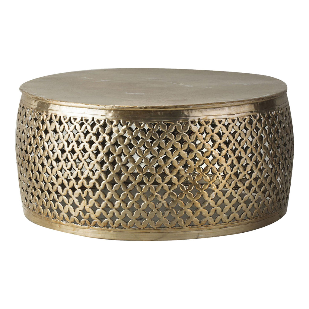 Goldener runder Couchtisch