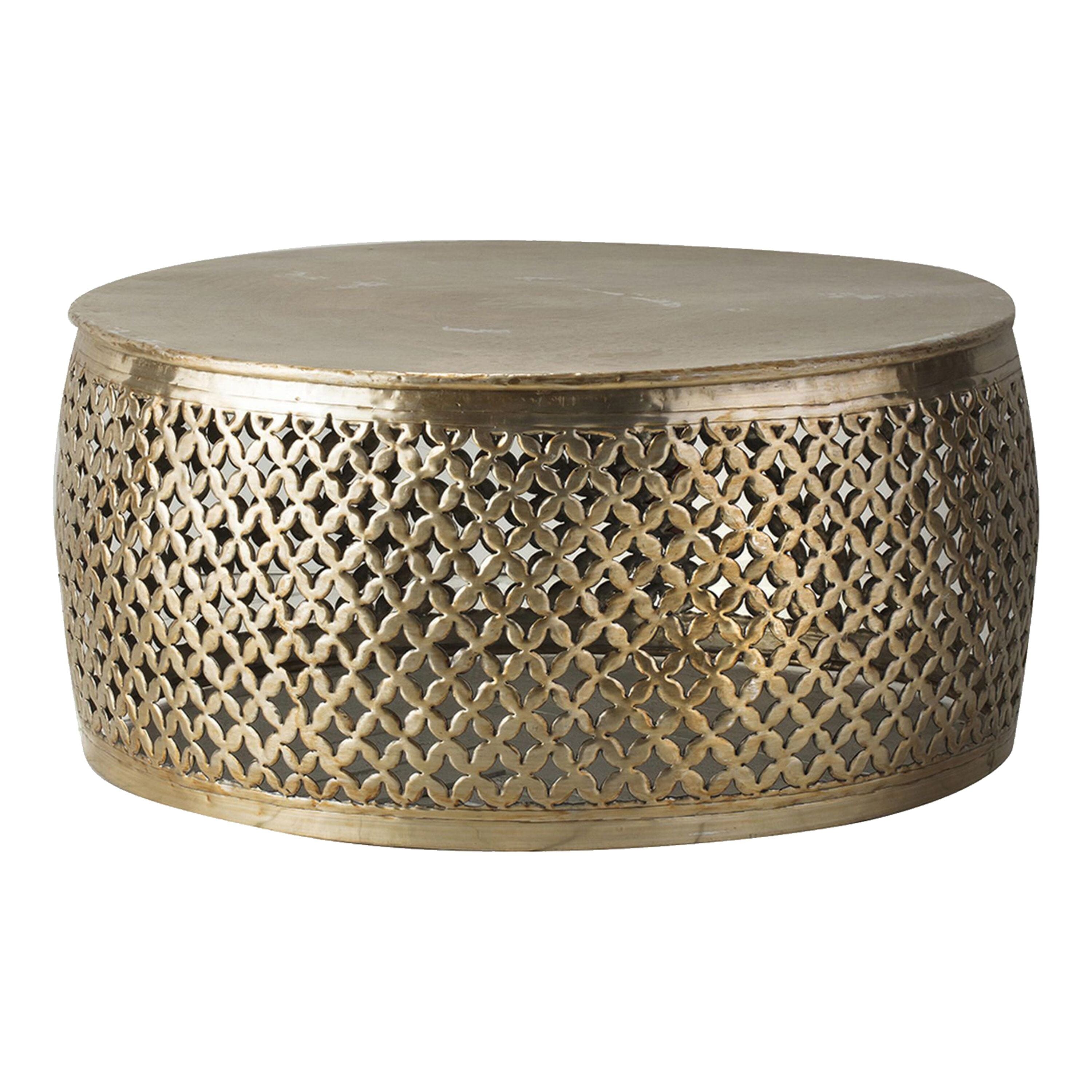 Goldener runder Couchtisch