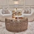 Goldener runder Couchtisch