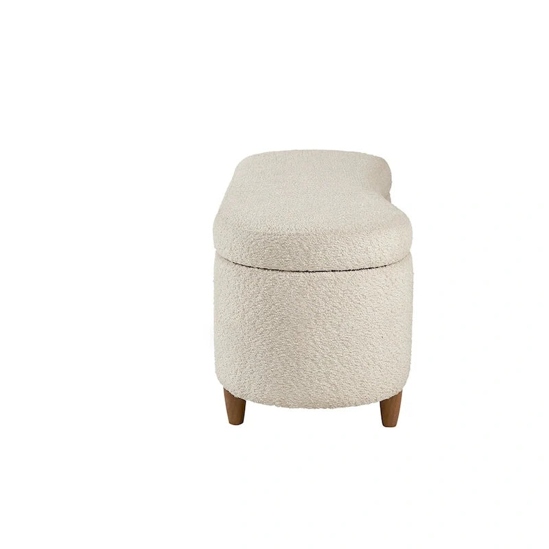 INK+IVY Bailey Taupe Bouclé Aufklappbare Aufbewahrungsbank