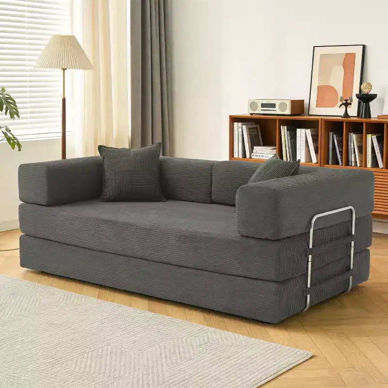 Dyonery 78 Klappsofabett, umwandelbare Kordsofa-Couch, King-Size-Bodenschläfer, 4-in-1 DIY-Kombination, modulares Sofabett, ausklappbares bequemes Sofa.