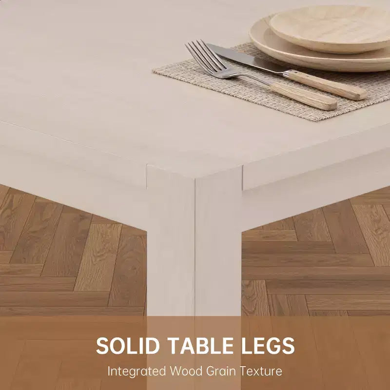 Modernes Esszimmer-Set – 80 Tisch + 6 gepolsterte Stühle, Massivholzrahmen, 180 kg Tischbelastbarkeit, einfache Montage