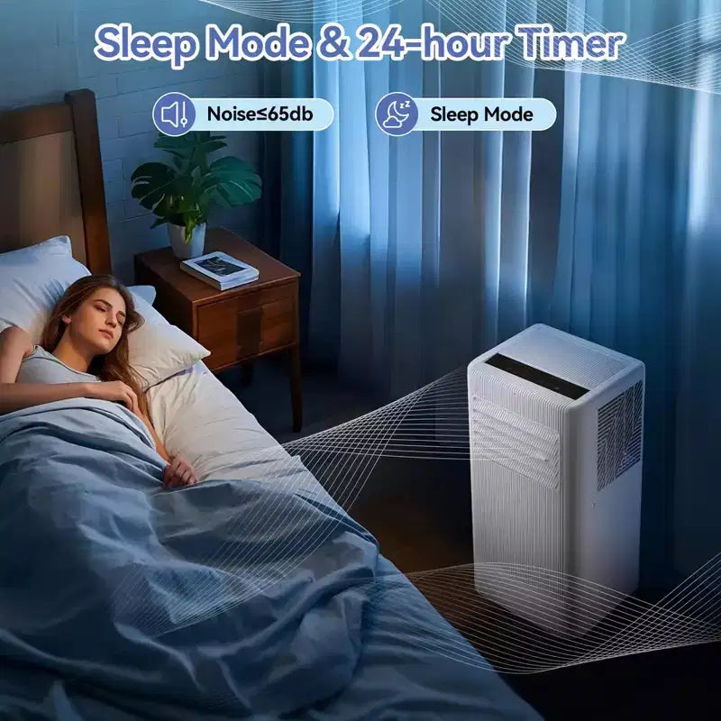 Flarhetoric Mobile Klimaanlagen, 10000 BTU Kühlen/Ventilator/Entfeuchten 3-IN-1 Mobiles Klimagerät für Räume bis 52 m², Geräte für geräuscharme Zimmer