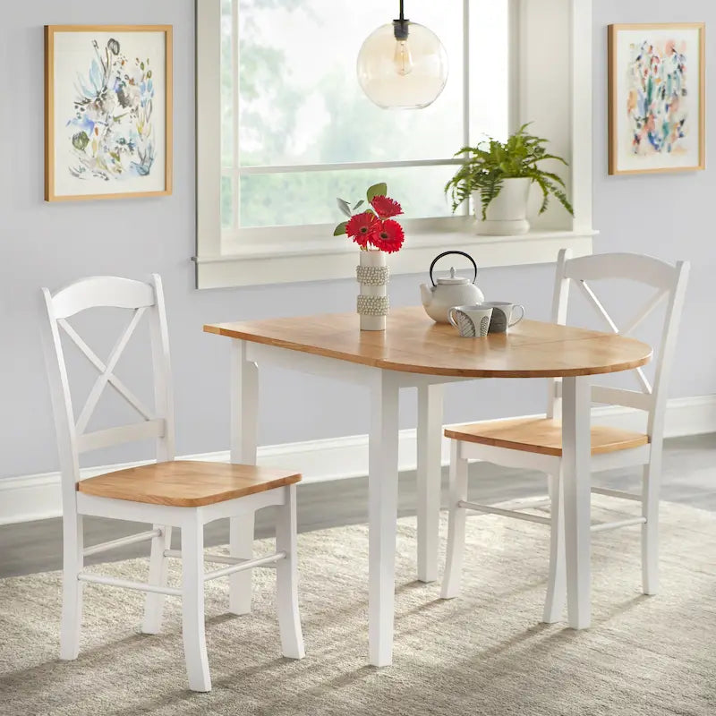 Landhaus-Essgruppe „Simple Living“ mit Klapptisch, 3-teilig
