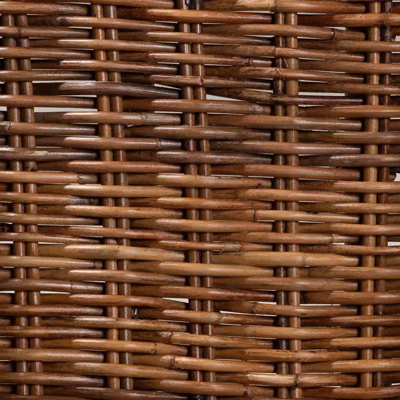 bali & pari Mario Modernes, böhmisches Esszimmerstuhl-Set, 2-teilig, aus Natur-Teakholz und Rattan