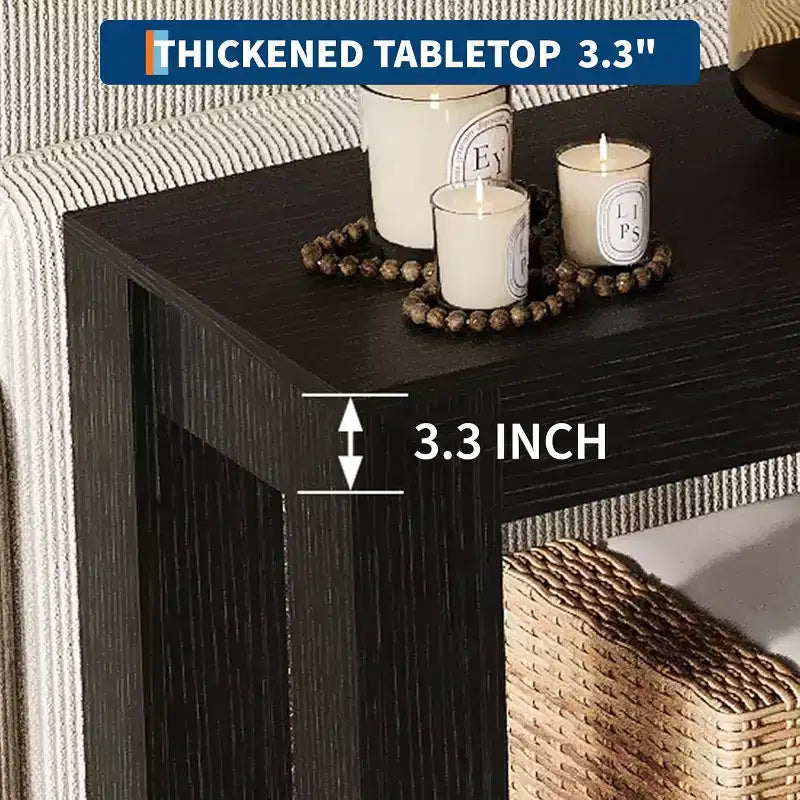 63 Entryway-Konsolentisch mit 2 Schubladen, schmaler Holztisch für Wohnzimmer, Flur oder Diele, Akzent-Ablagetisch
