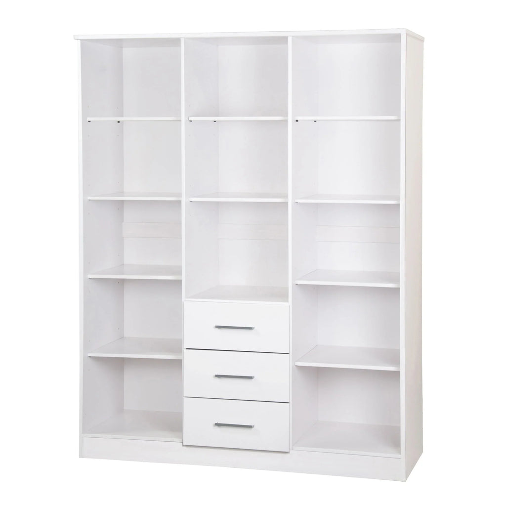 Palace Imports 100% Massivholz Cosmo Kleiderschrank mit 3 Türen mit Massivholz- oder Spiegeltüren