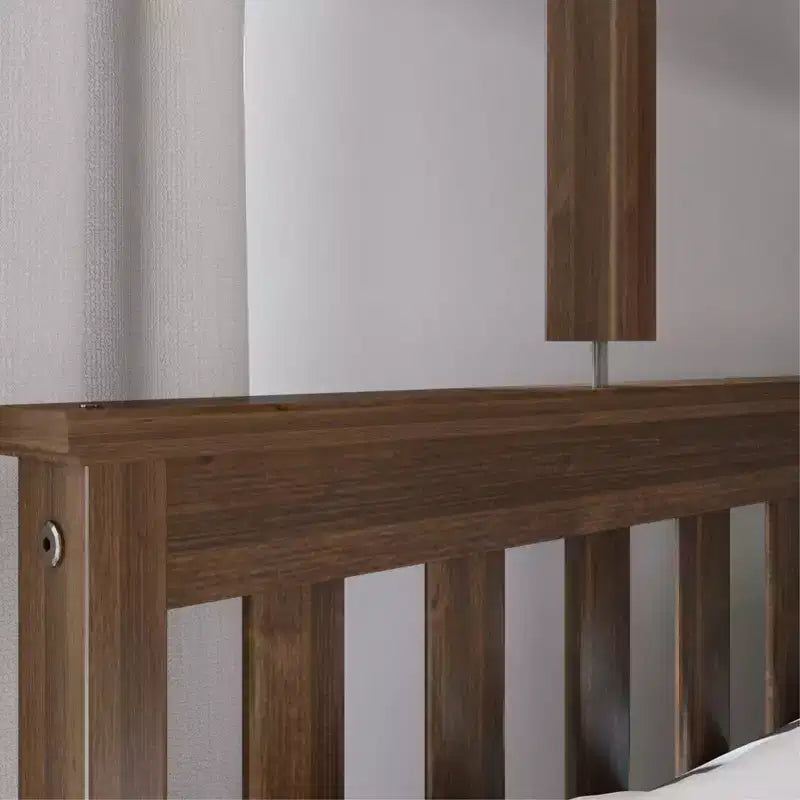 Max & Lily Massivholz Etagenbett, Twin über Full mit Ausziehbett und Leiter für Kinder