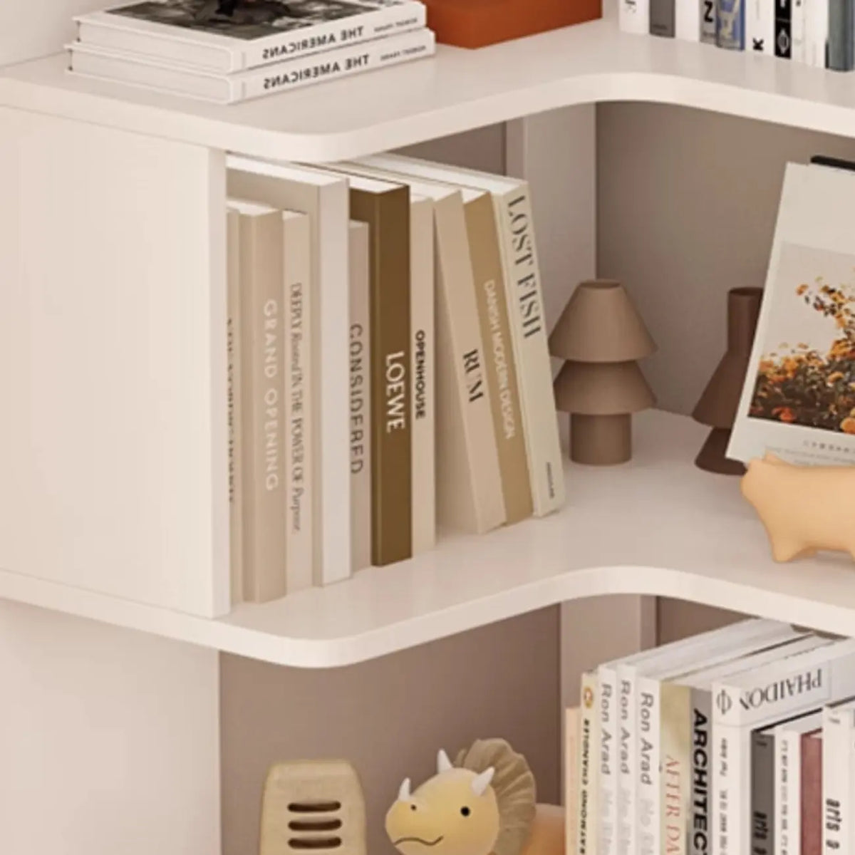 Eckregal aus Holzwerkstoff mit 6 Böden