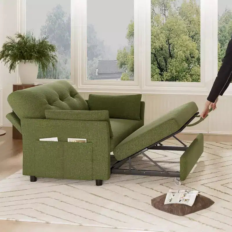Dyonery 3-in-1 Schlafsofa, ausziehbares Schlafsofa mit Seitentasche und verstellbarer Rückenlehne, werkzeuglose Montage, faltbares Liebessofa