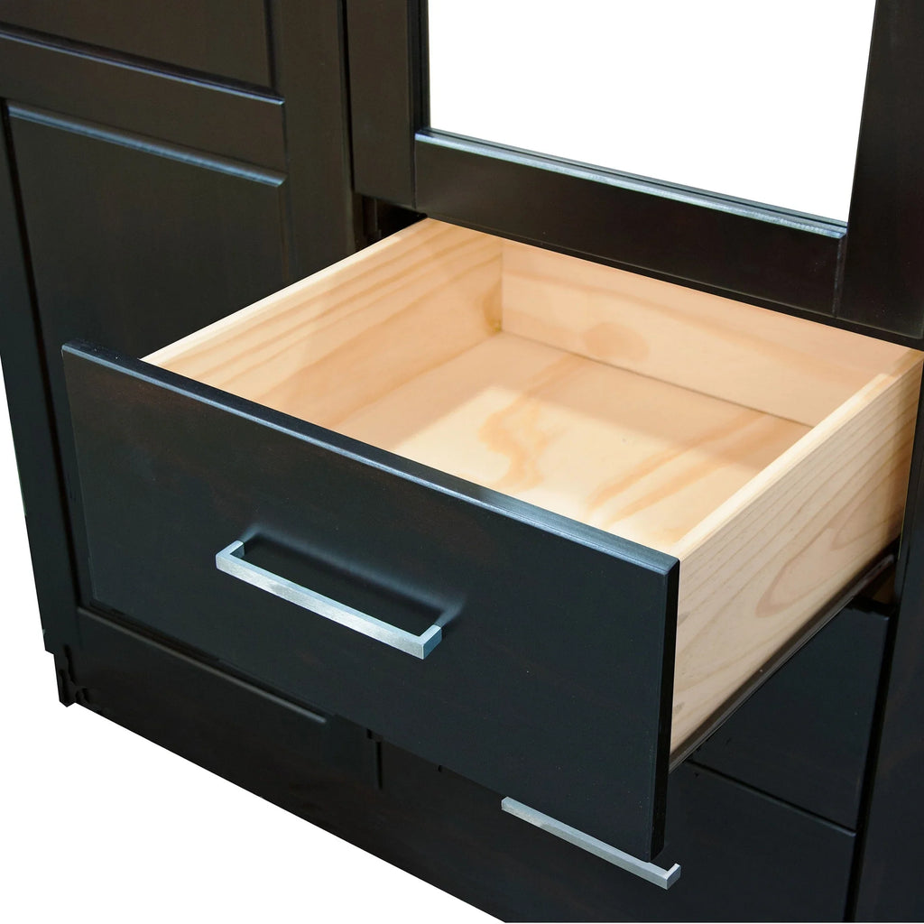 Palace Imports 100% Massivholz Cosmo 3-Türiger Kleiderschrank mit Massivholz- oder Spiegeltüren