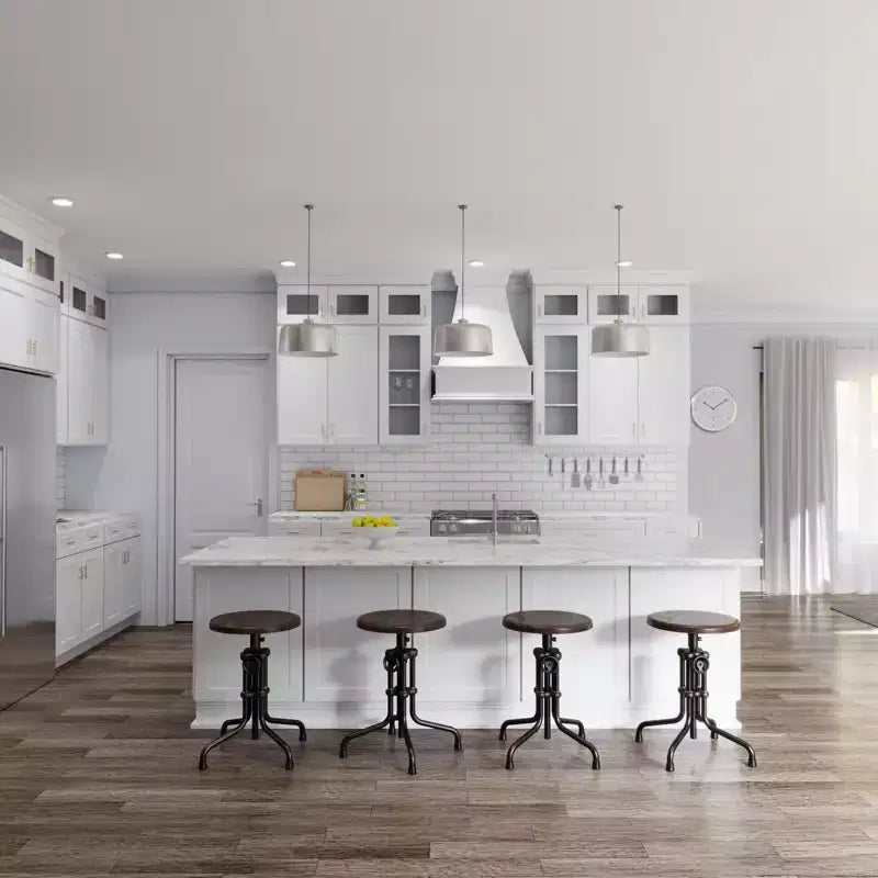 HOMLUX Easy-DIY Shaker White vormontierter Küchen-Oberschrank mit Blindelement