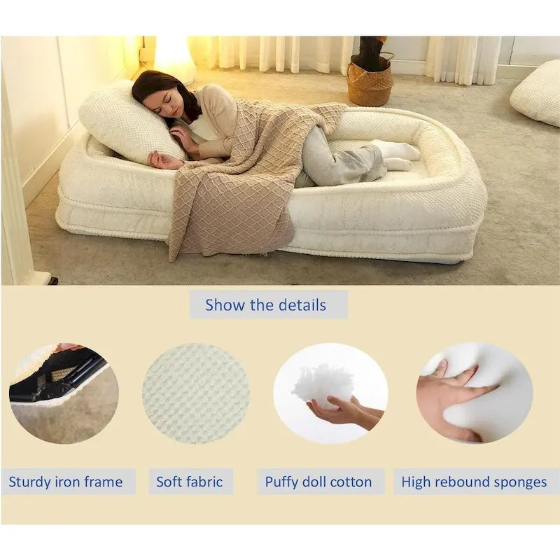 Faules Sofabett, 5-fach verstellbar, Sitzen, Schlafen, Zusammenklappen, geeignet für Schlafzimmer, Wohnzimmer
