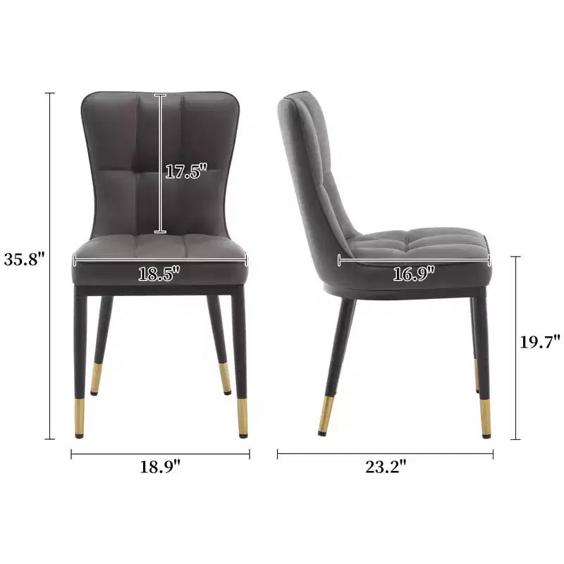 Bekrvio Esszimmerstühle 6er-Set, moderne gepolsterte Kunstledersitze mit hoher Rückenlehne, Metallbeine, armlose Küchenstühle für Wohn- und Esszimmer