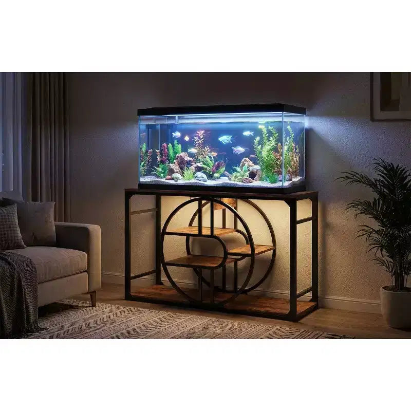 Aquariumunterschrank aus Metall, 55–75 Gallonen, strapazierfähiger Aquarienunterschrank mit Stauraum, mehrstufiger Aquarienunterschrank mit verdickten Beinen, geeignet