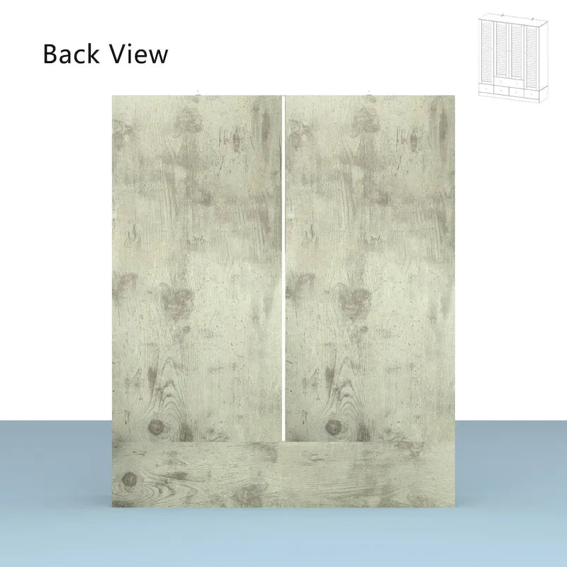 Kleiderschrank Hochschrank Schrank 59B Großer Freistehender Kleiderschrank Weiß