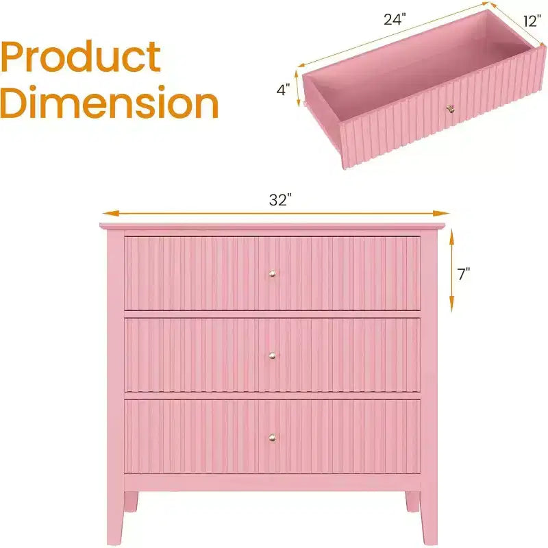 Heynemo Kommode mit 3 Schubladen, lackiert, 76 cm hoher Holz-Nachttisch mit Stauraum, breite moderne Kommode mit Kugelauszug