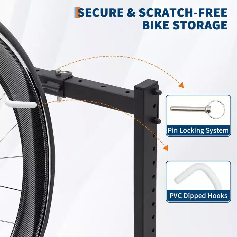 Freistehendes 5-Fahrrad-Lagerregal mit 300 lbs Schwerlastkapazität, robuster Organizer für sicheren und stabilen Fahrradhalt für Vorgärten, Hinterhöfe