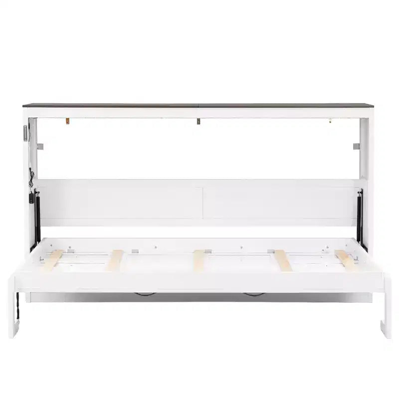 Doppelbett Murphy-Bett mit LED-Beleuchtung, kann in einen Schrank umgewandelt werden, Verstecktes Wandbett-Schrank für Gästezimmer