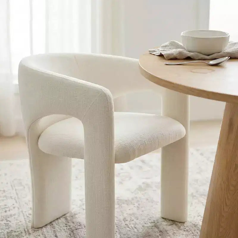 Kleines Essgruppe für 2 Personen, beige gepolsterte Stühle, runder Esstisch mit Säulenfuß, kompakte moderne Küchenmöbel-Panipeachy