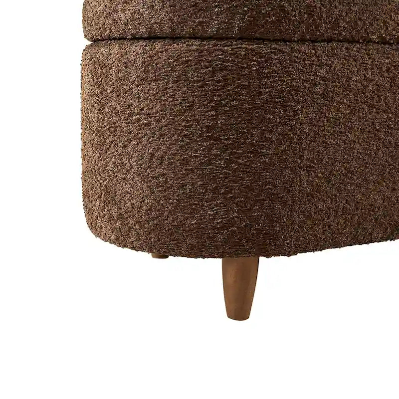 INK+IVY Bailey Taupe Bouclé Aufklappbare Aufbewahrungsbank