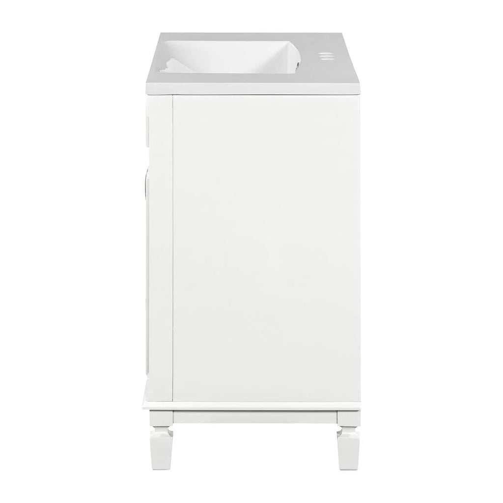 Moderner 36'' Badschrank mit Aufsatzwaschbecken und Spiegelschrank, 2 Türen und 2 Schubladen