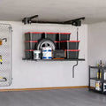 Verstellbares Schwerlast-Garagendeckenregal, deckenmontiert mit Sicherheitsschloss, 113 kg Tragkraft für Behälter, Werkzeuge, Fahrräder und Garage