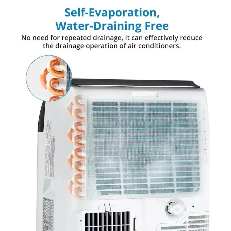 GustoWave 14000 BTU Klimaanlage mit Fernbedienung, tragbares AC-Gerät für Räume bis zu 70 m², Weiß/Schwarz