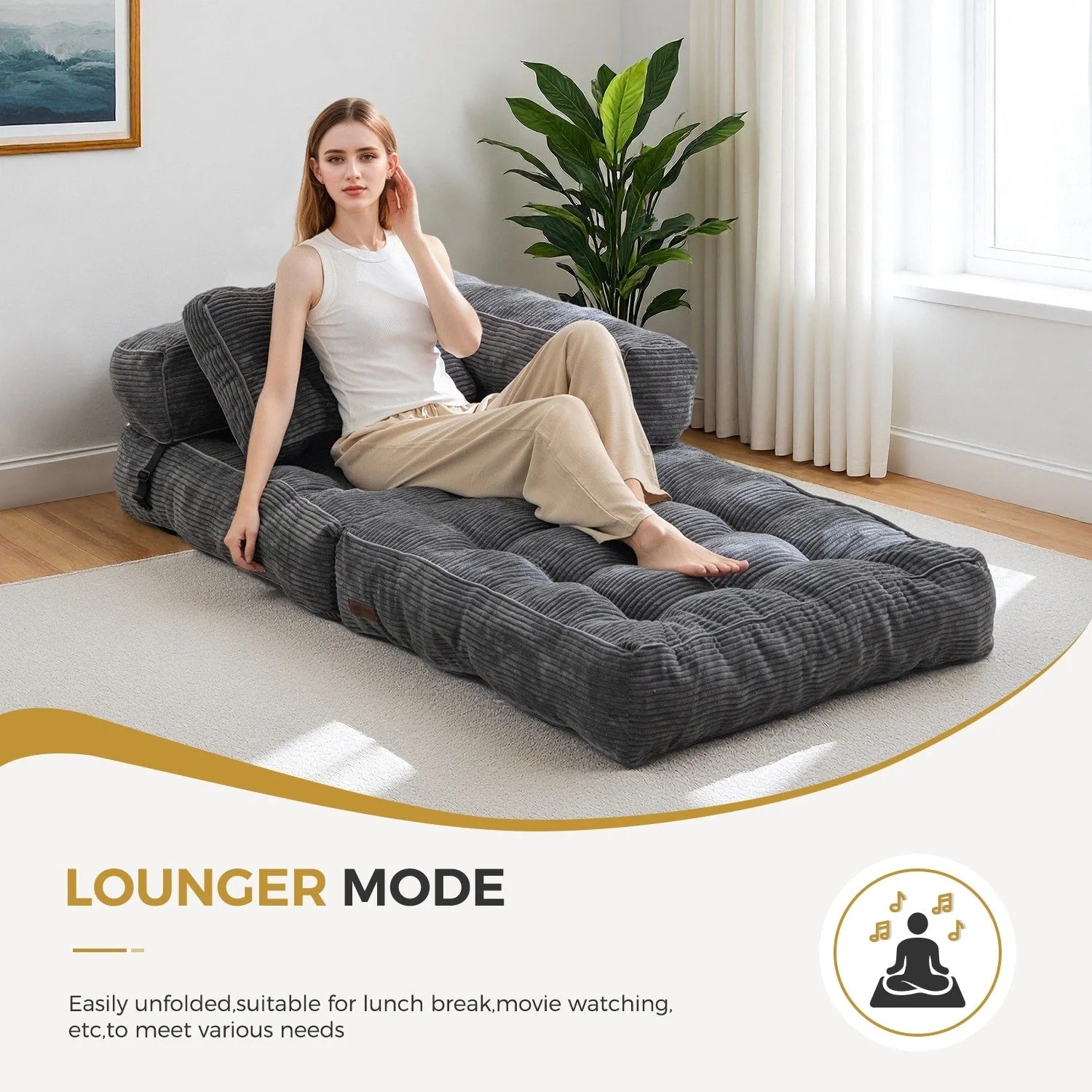 Klappbares Schlafsofa, L-förmiges Bodensofa