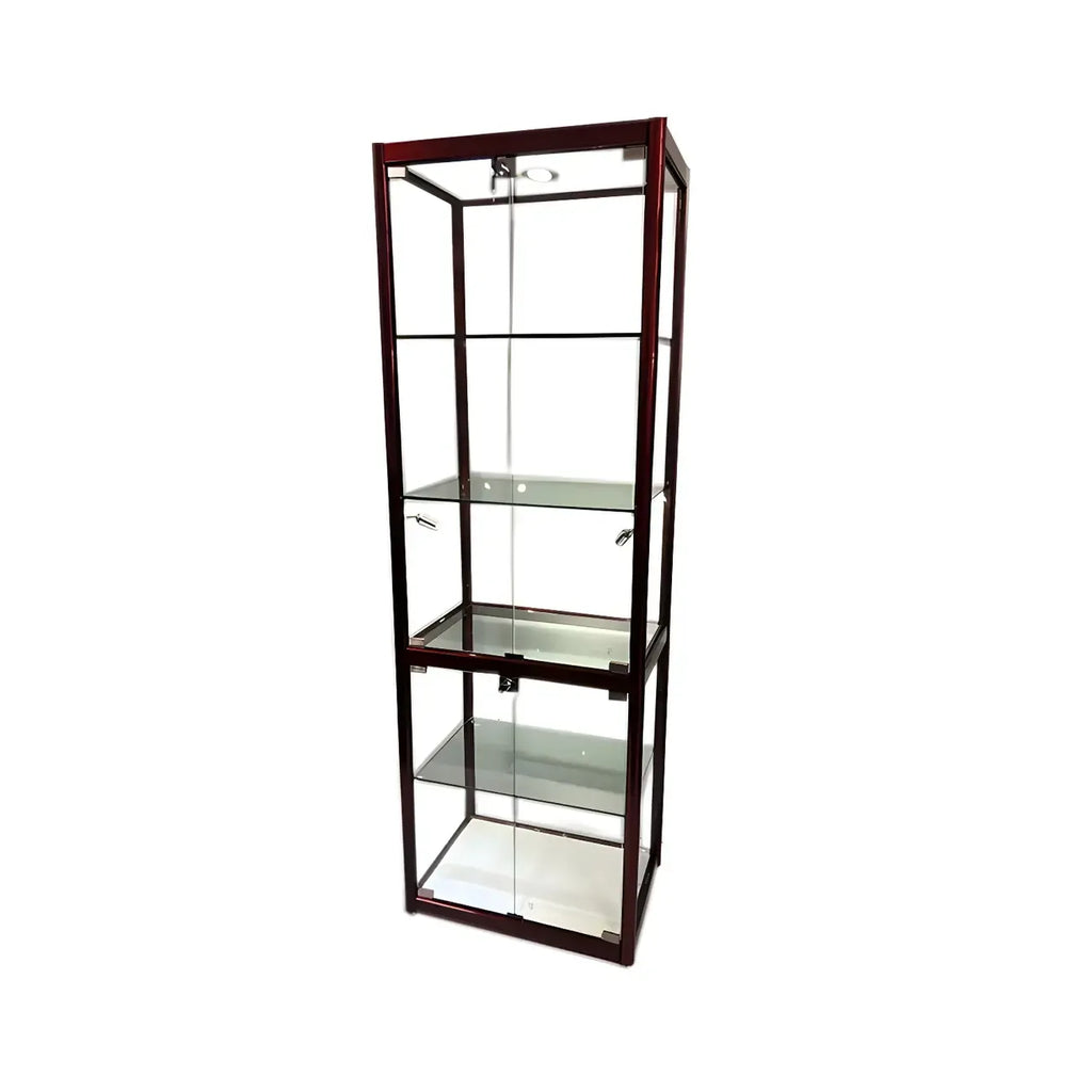Zeitgenössische rechteckige Vitrine aus schwarzem Glas