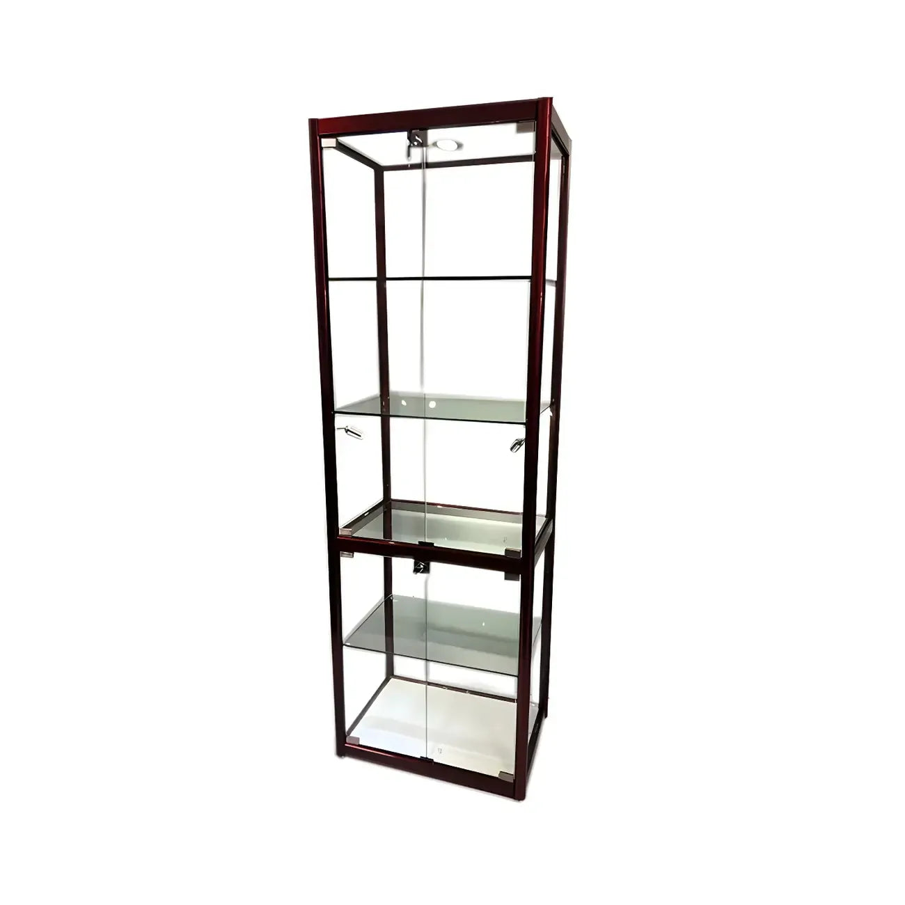 Zeitgenössische rechteckige Vitrine aus schwarzem Glas