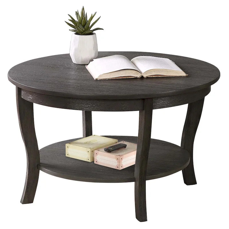 Convenience Concepts American Heritage Runder Couchtisch mit Ablage