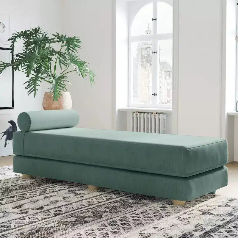 Tagesbett / ausklappbares Schlafsofa (Queensize) - Microvelvet