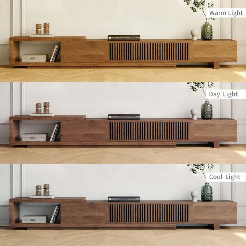 Moderner ausziehbarer & erweiterbarer TV-Ständer mit 4 Schubladen, bis zu 261,6 cm - 78,54T x 15,74B x 13,78H