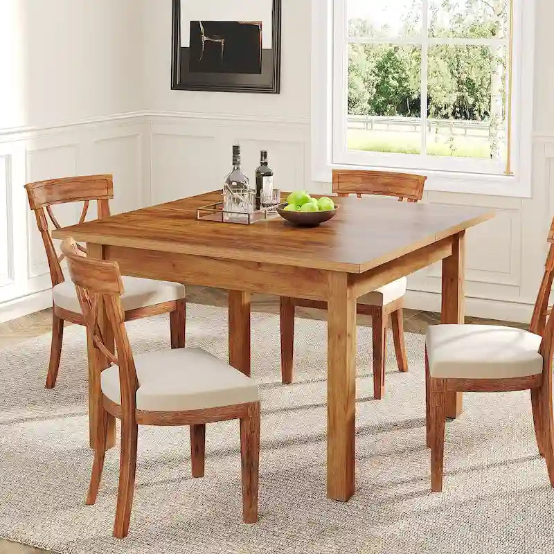 39,4 Zoll quadratischer Esstisch für 2-4 Personen mit Massivholzbeinen für Wohnzimmer Esszimmer