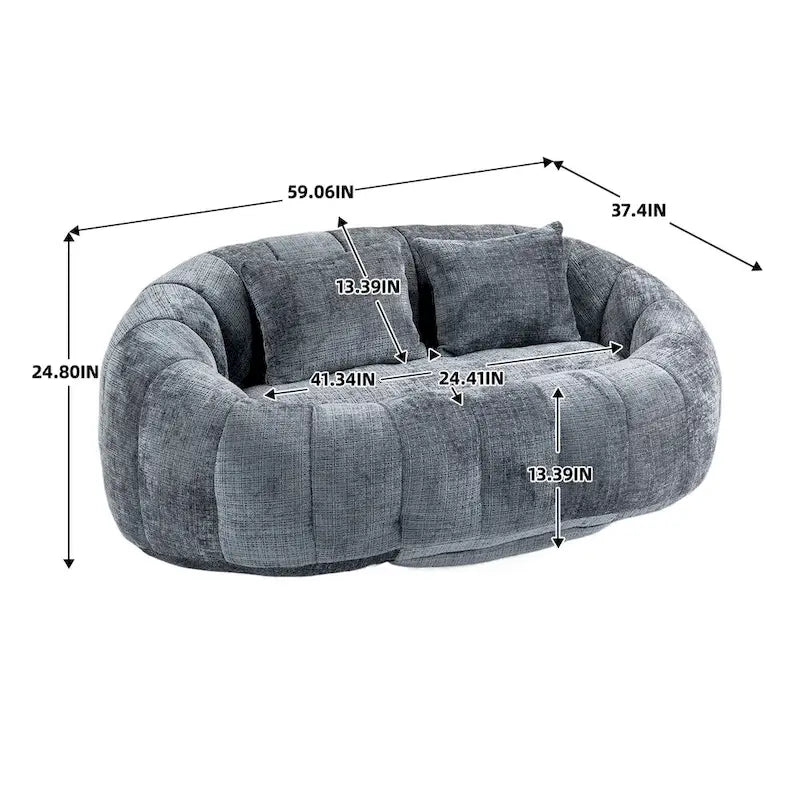 Chenille-Sitzsack – Faules Sofa