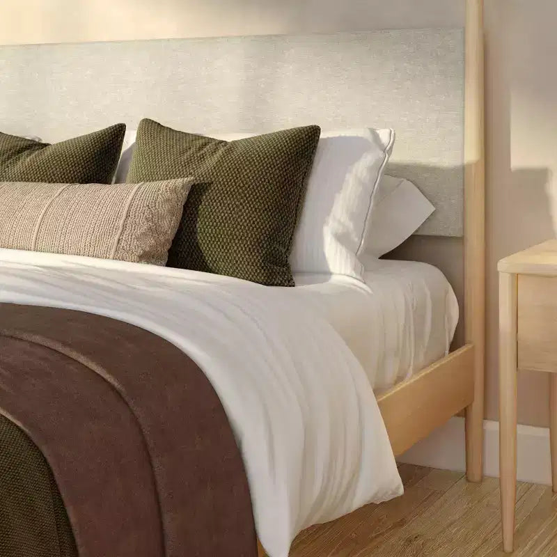 Harbor King Himmelbett mit gepolstertem Kopfteil, Blonde/Swiss Coffee (MD2411-01)