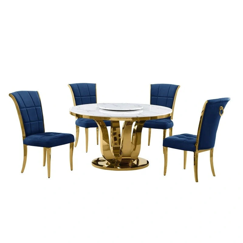 Beste Qualität Möbel D325-SC324-7 5-teiliges rundes Esszimmer-Set